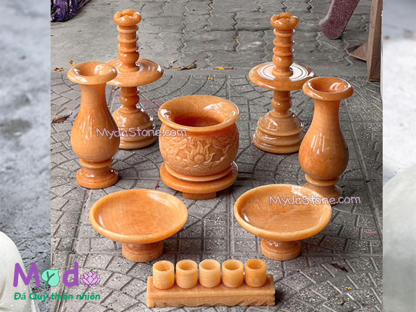 Bộ Đồ Thờ Cúng đá Ngọc Hoàng Long
