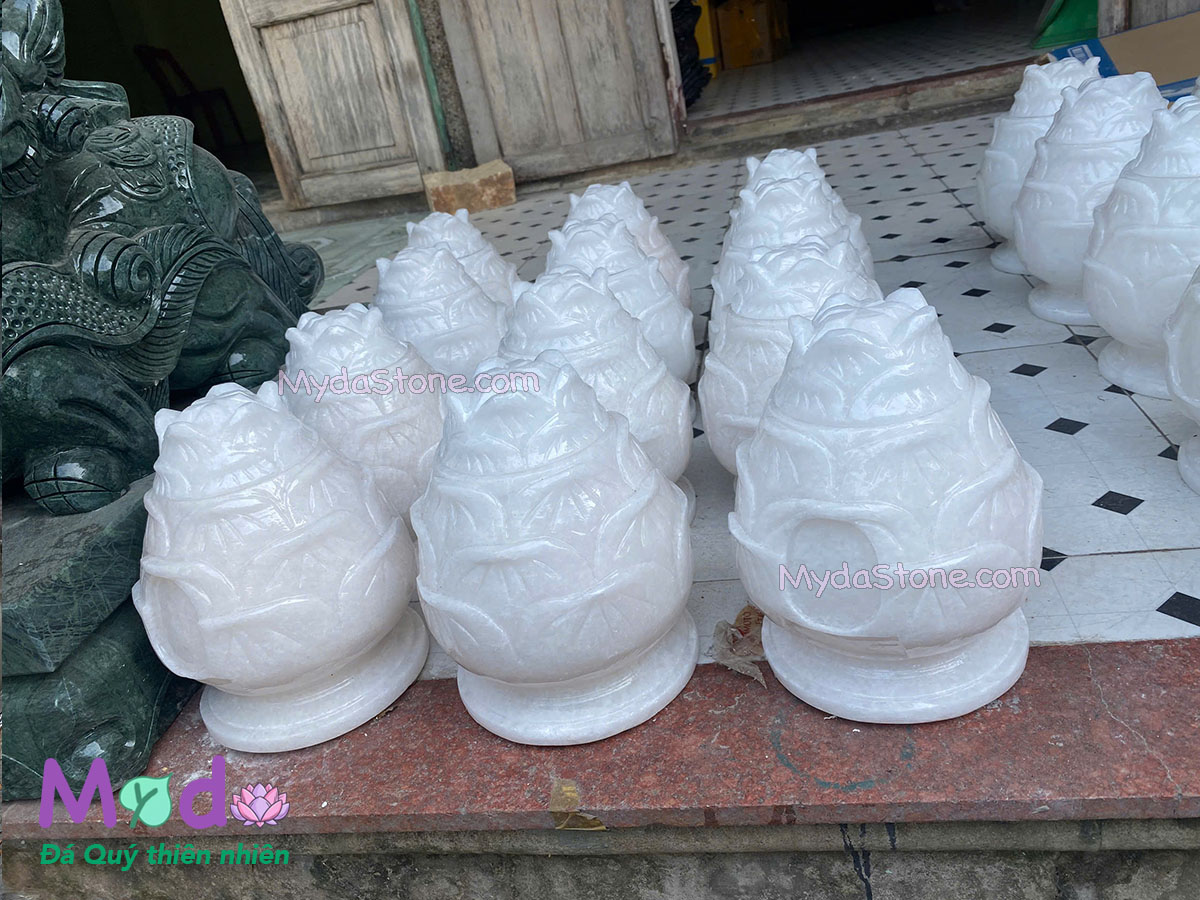 Hũ Tro Cốt đá Cẩm Thạch Trắng