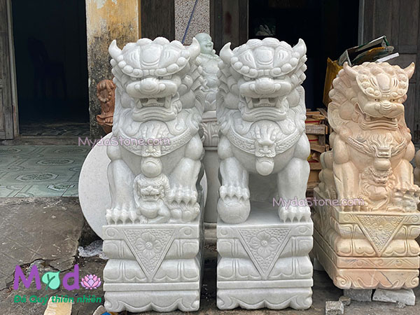 Tượng Kỳ Lân đá Cẩm Thạch Trắng