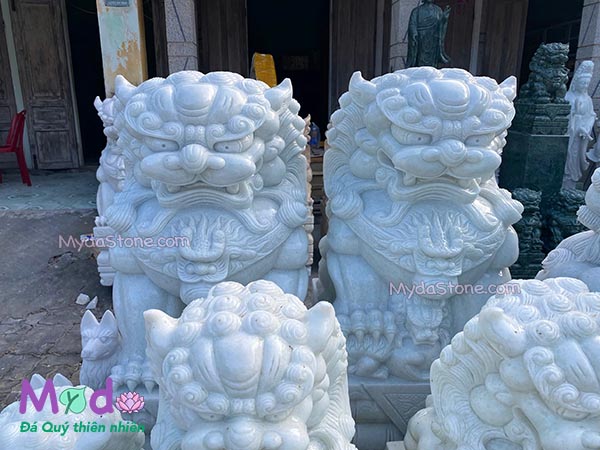 Kỳ Lân đá để Lăng Mộ đá Cẩm Thạch Trắng Xanh