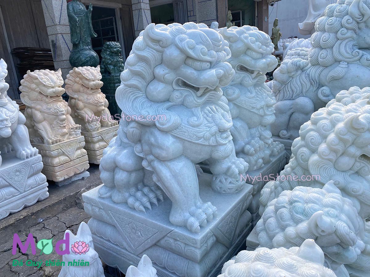 Kỳ Lân đá để Lăng Mộ đá Cẩm Thạch Trắng Xanh