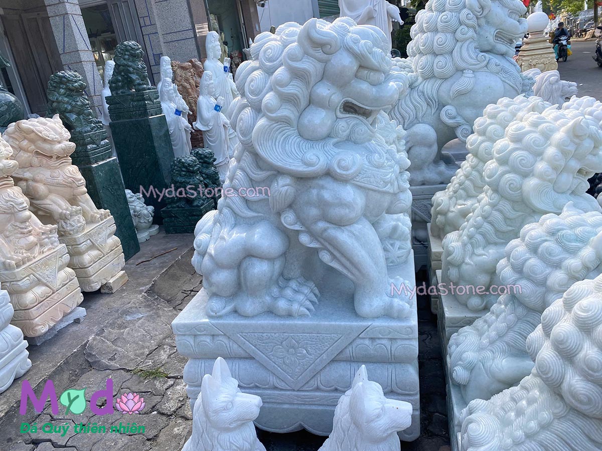 Kỳ Lân đá để Lăng Mộ đá Cẩm Thạch Trắng Xanh