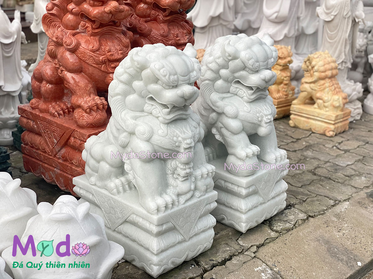 Tượng Kỳ Lân để Lăng Mộ đá Cẩm Thạch Trắng