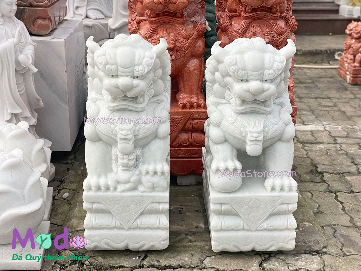 Tượng Kỳ Lân để Lăng Mộ đá Cẩm Thạch Trắng