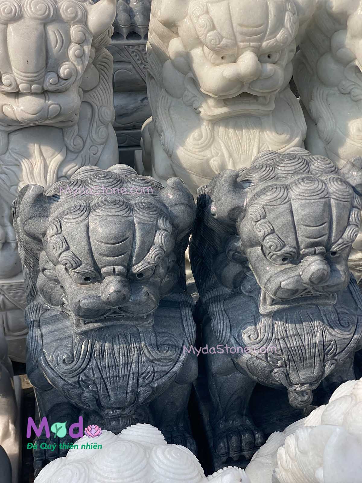 Tượng Kỳ Lân để Lăng Mộ đá Cẩm Thạch Đen