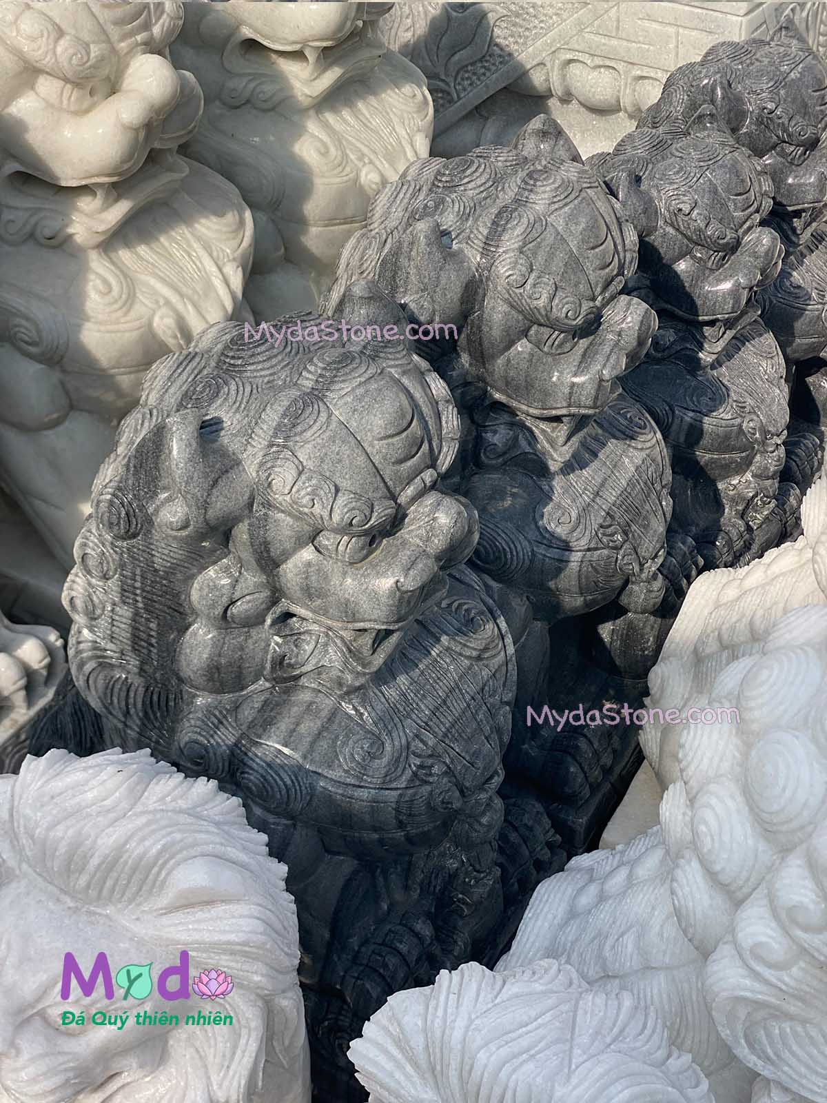 Tượng Kỳ Lân để Lăng Mộ đá Cẩm Thạch Đen