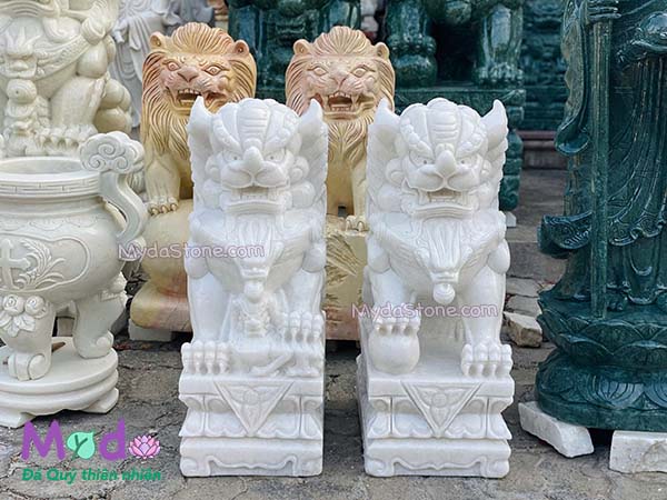 Tượng Kỳ Lân để Lăng Mộ đá Cẩm Thạch Trắng