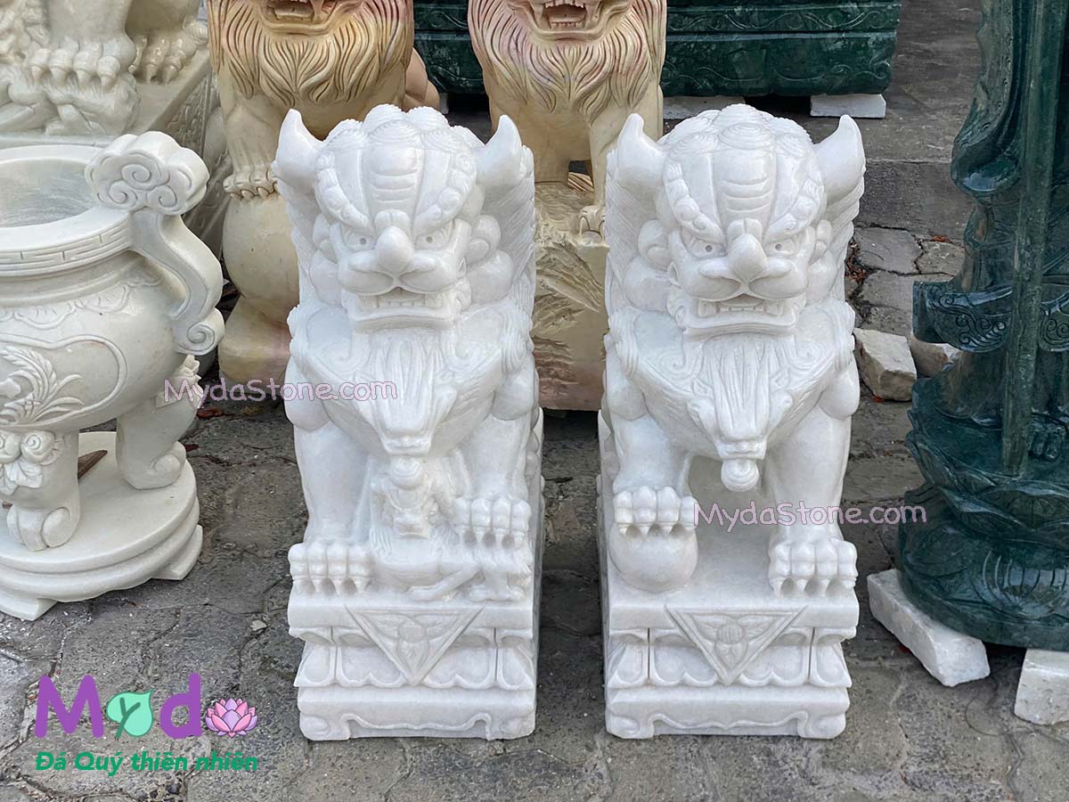 Tượng Kỳ Lân để Lăng Mộ đá Cẩm Thạch Trắng