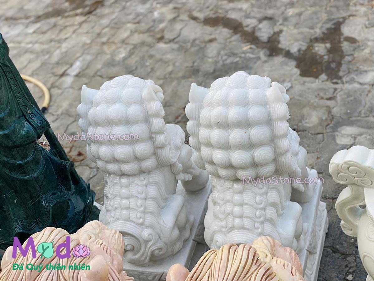 Tượng Kỳ Lân để Lăng Mộ đá Cẩm Thạch Trắng