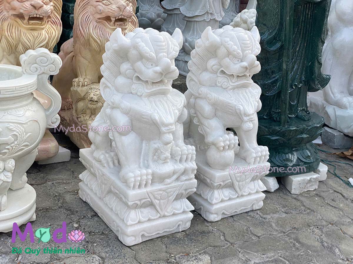 Tượng Kỳ Lân để Lăng Mộ đá Cẩm Thạch Trắng
