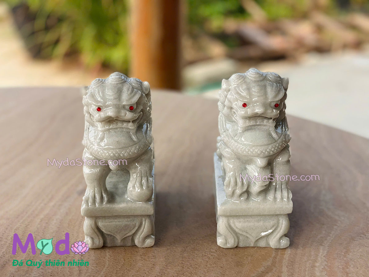 Kỳ Lân để Mộ đá Cẩm Thạch Trắng Xám