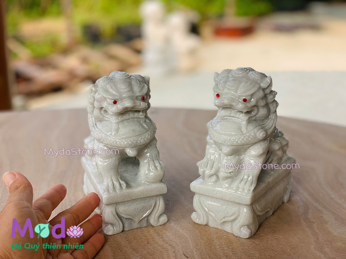 Kỳ Lân để Mộ đá Cẩm Thạch Trắng Xám