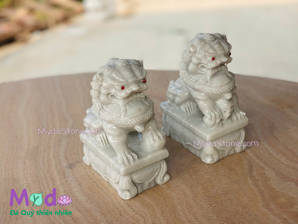 Kỳ Lân để Mộ đá Cẩm Thạch Trắng Xám