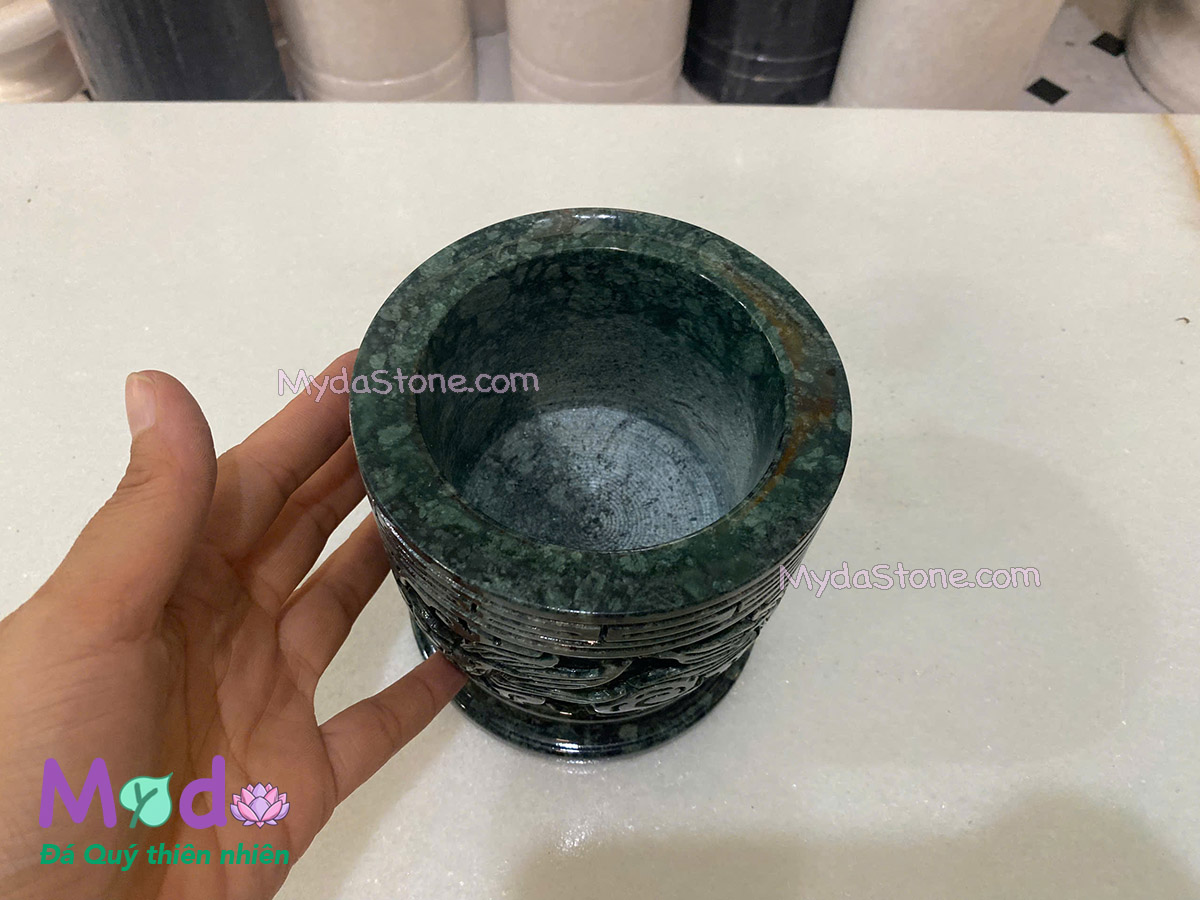 Lư Hương chạm rồng đá Xanh Ấn Độ