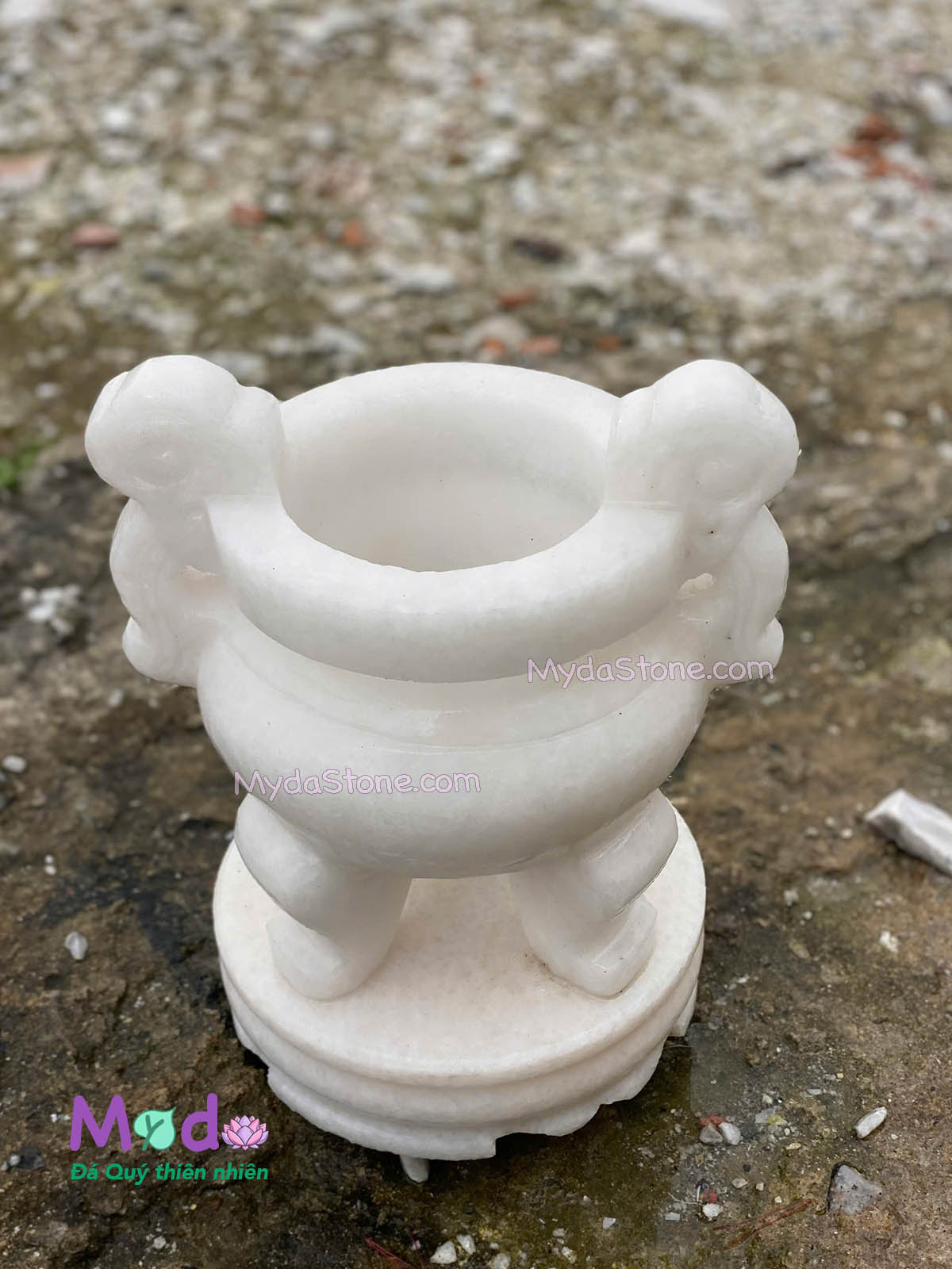 Lư Hương Công Giáo đá Cẩm Thạch Trắng
