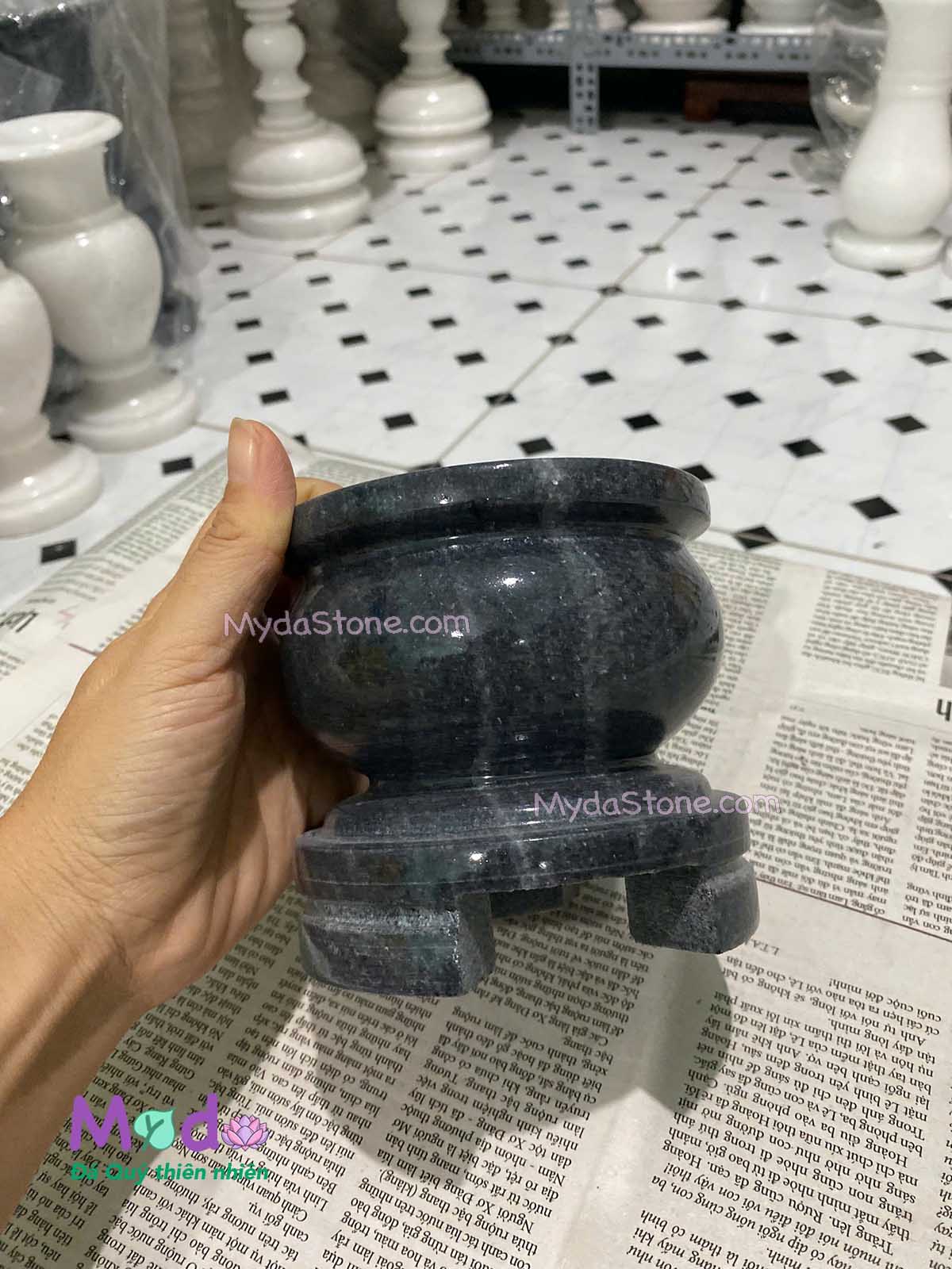 Lư Hương đá Cẩm Thạch Đen