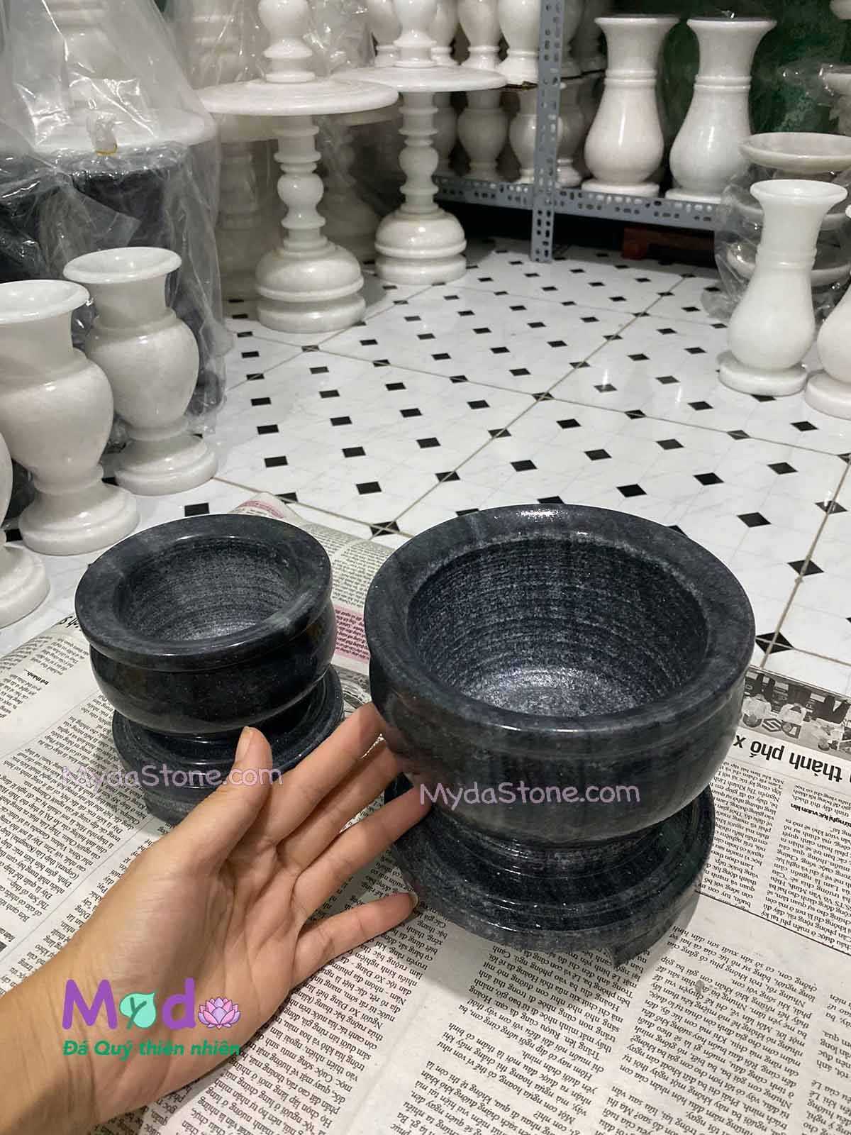 Lư Hương đá Cẩm Thạch Đen