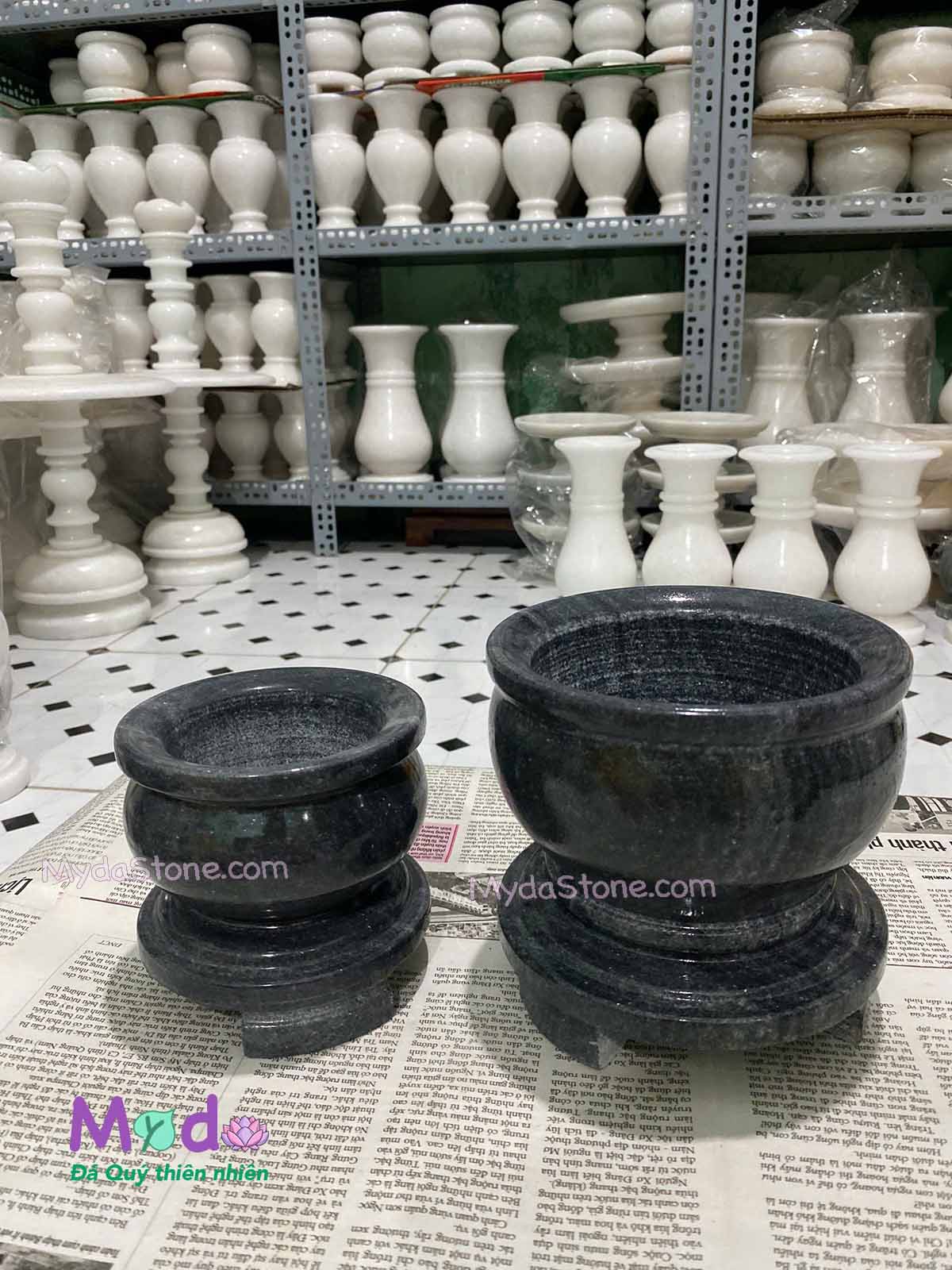 Lư Hương đá Cẩm Thạch Đen