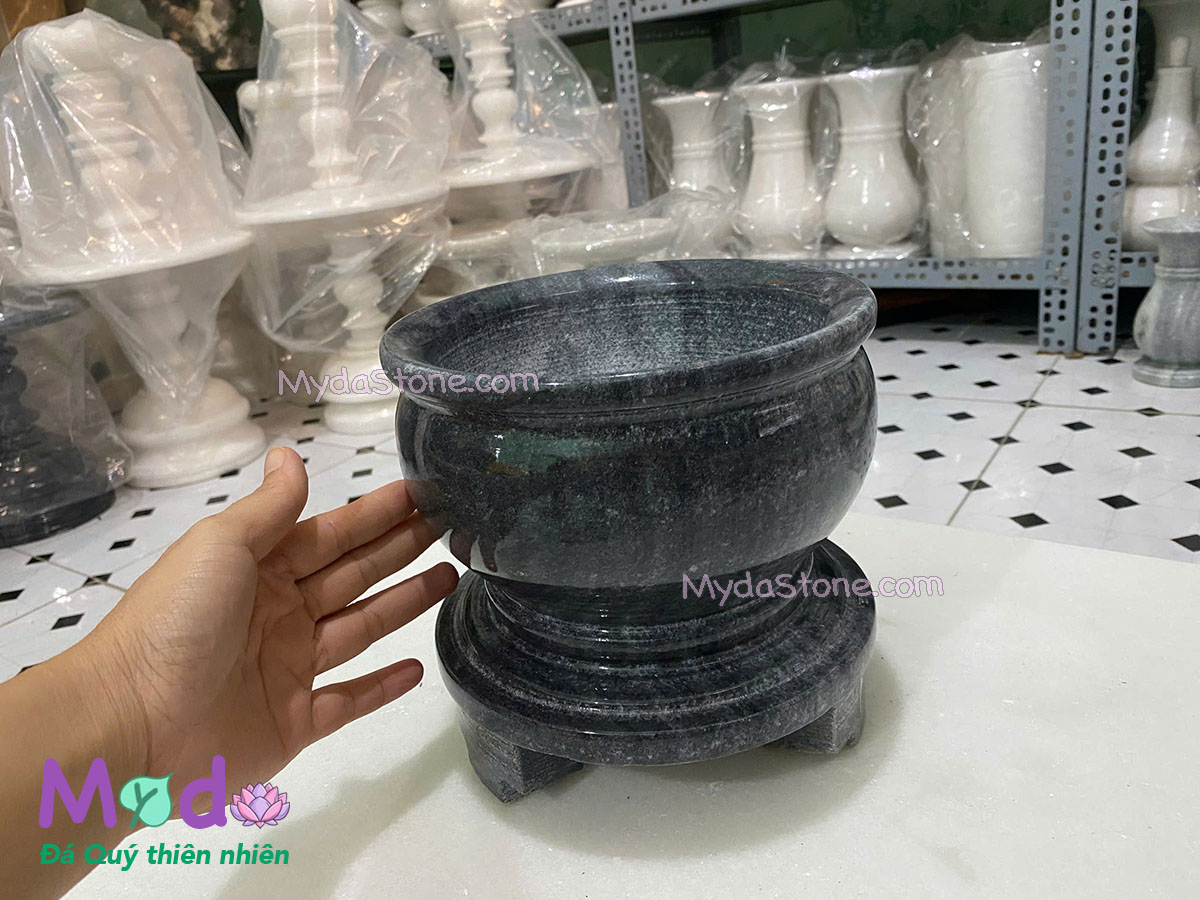 Lư Hương đá Cẩm Thạch Đen