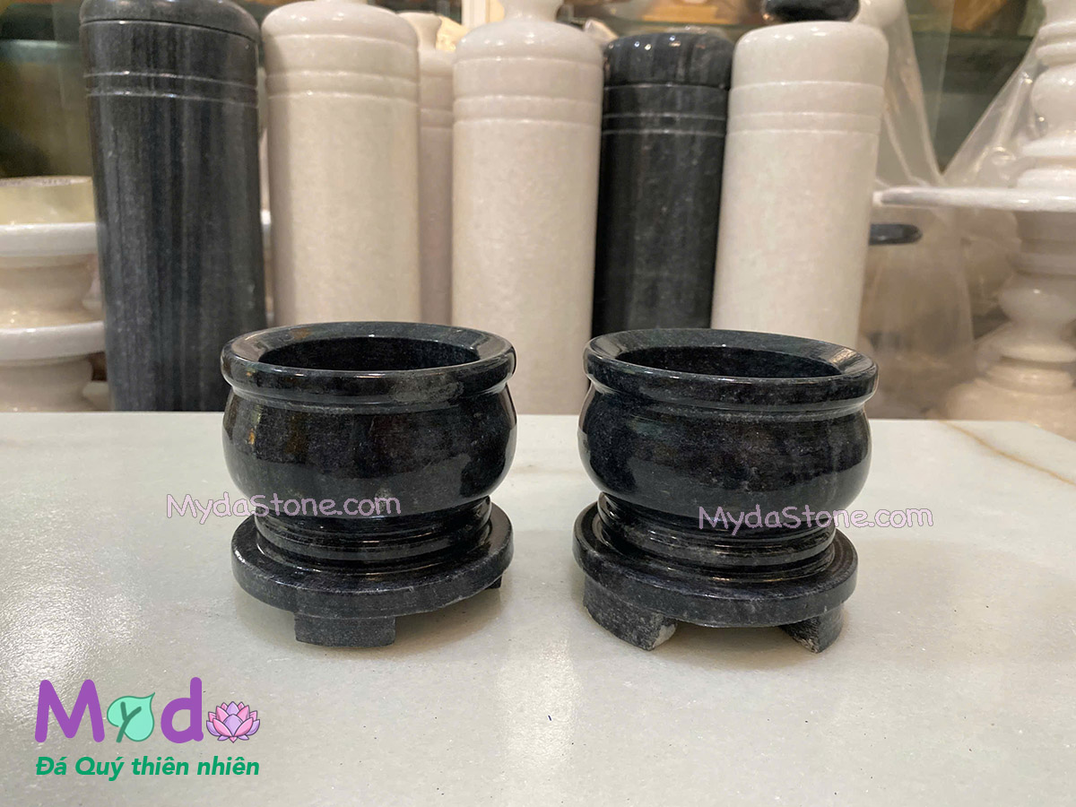 Lư Hương đá Cẩm Thạch Đen