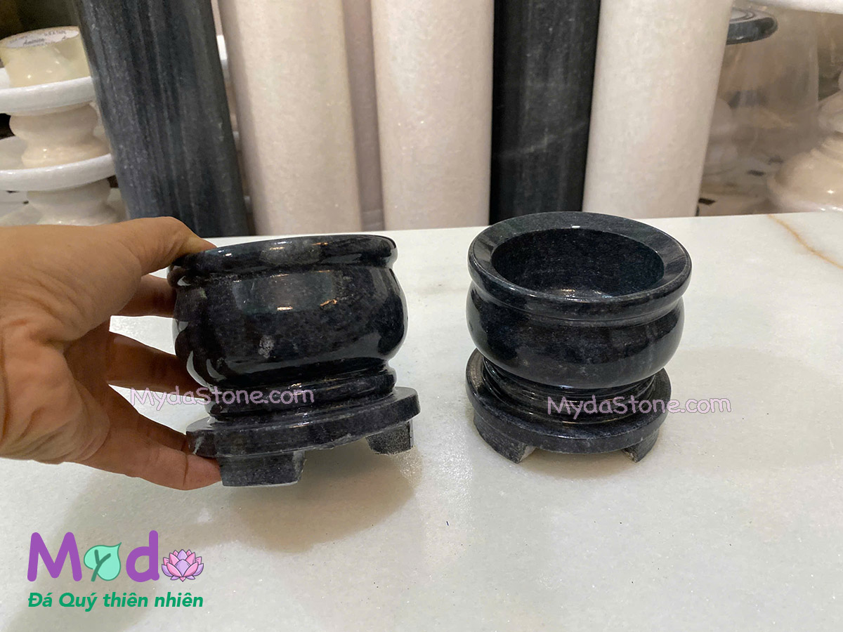Lư Hương đá Cẩm Thạch Đen