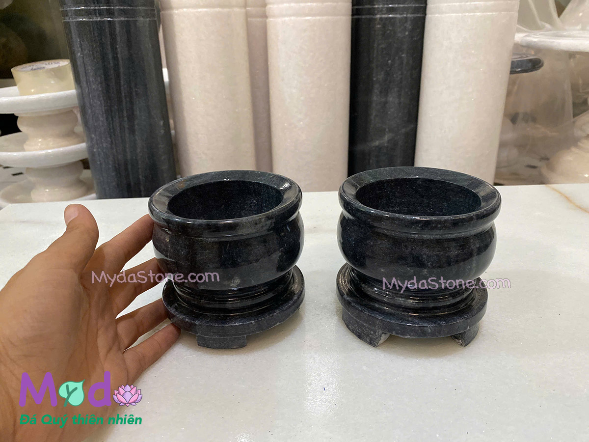 Lư Hương đá Cẩm Thạch Đen