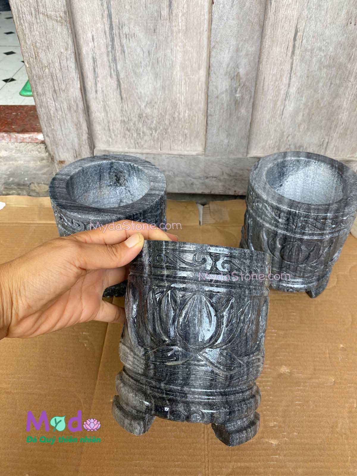 Lư Hương đá Cẩm Thạch Đen
