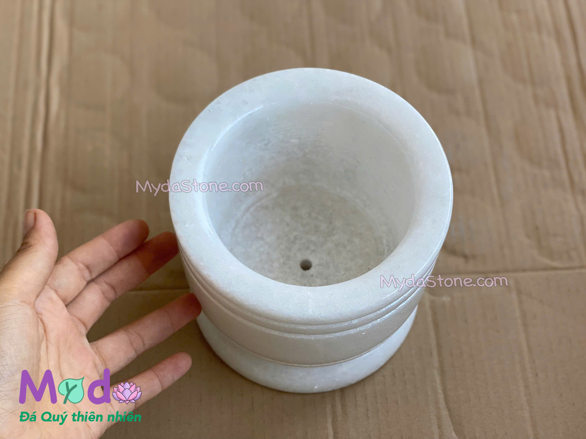 Lư Hương đá Cẩm Thạch Trắng