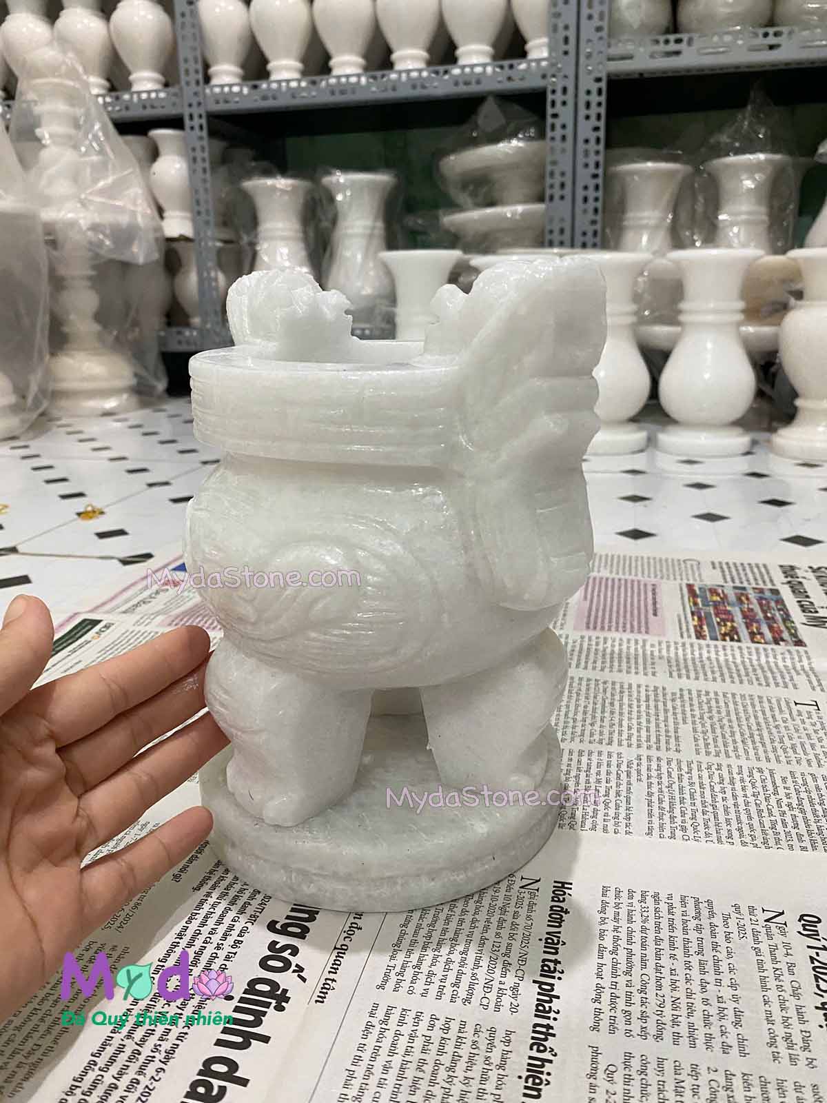 Lư Hương đá Cẩm Thạch Trắng