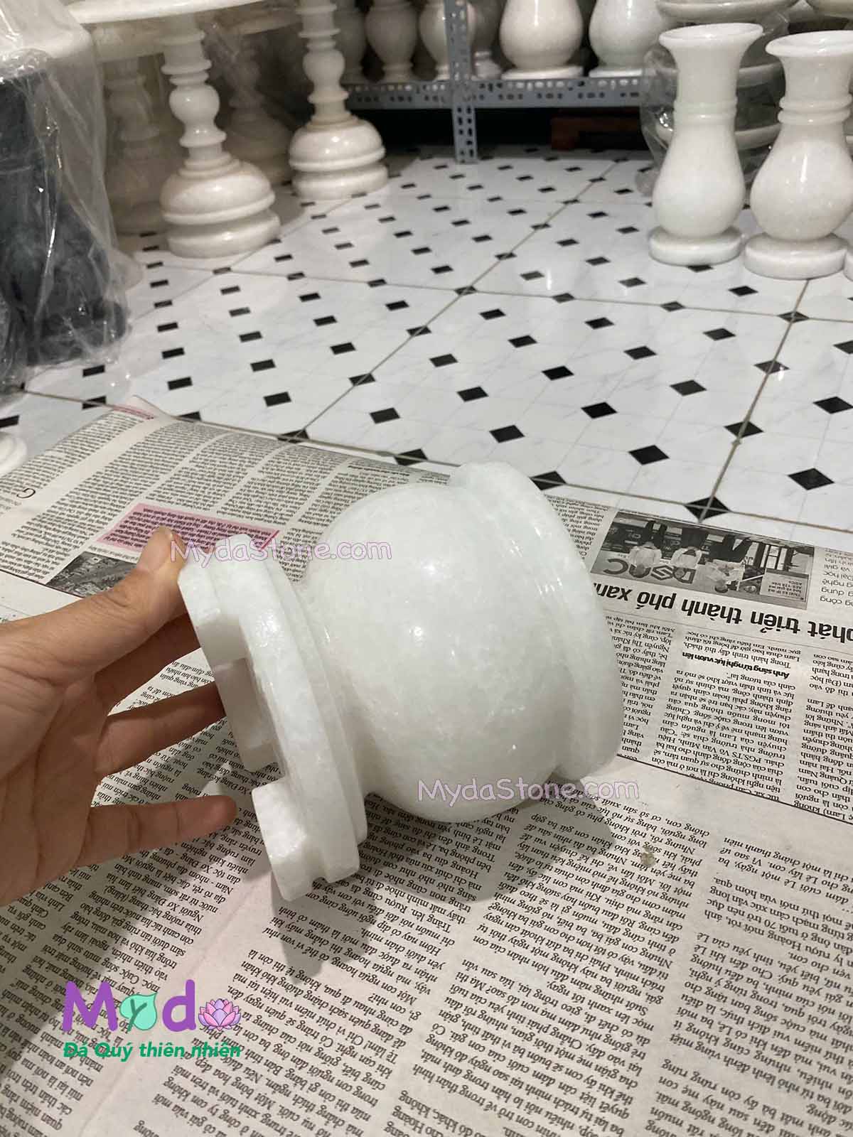 Lư Hương đá Cẩm Thạch Trắng