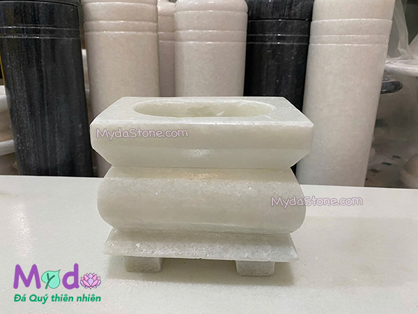 Lư Hương đá Cẩm Thạch Trắng