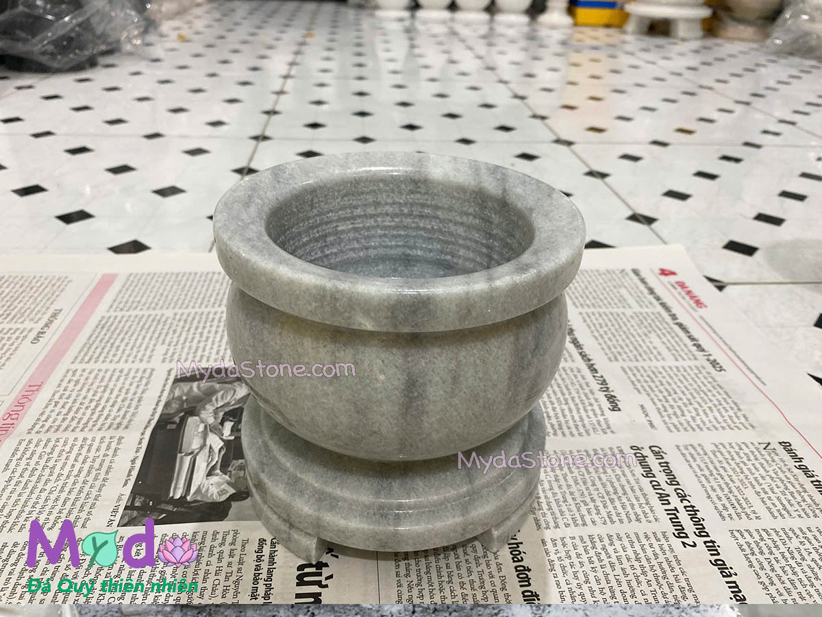 Lư Hương đá Cẩm Thạch Xám