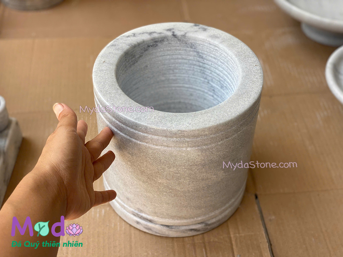 Lư Hương đá Cẩm Thạch Xám