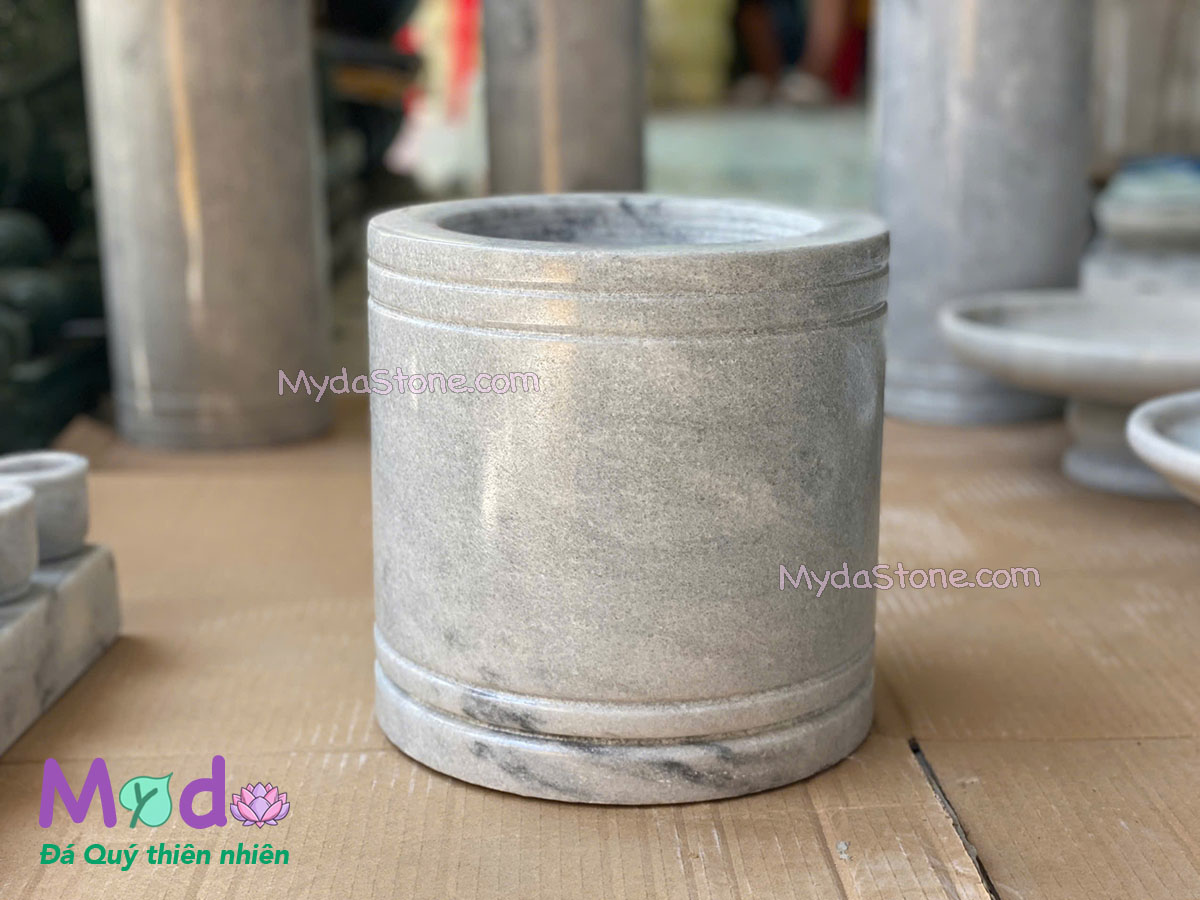 Lư Hương đá Cẩm Thạch Xám