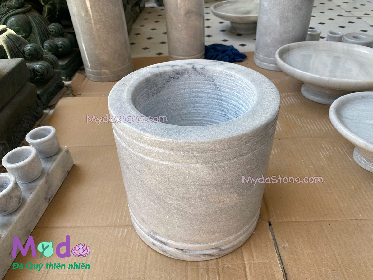 Lư Hương đá Cẩm Thạch Xám