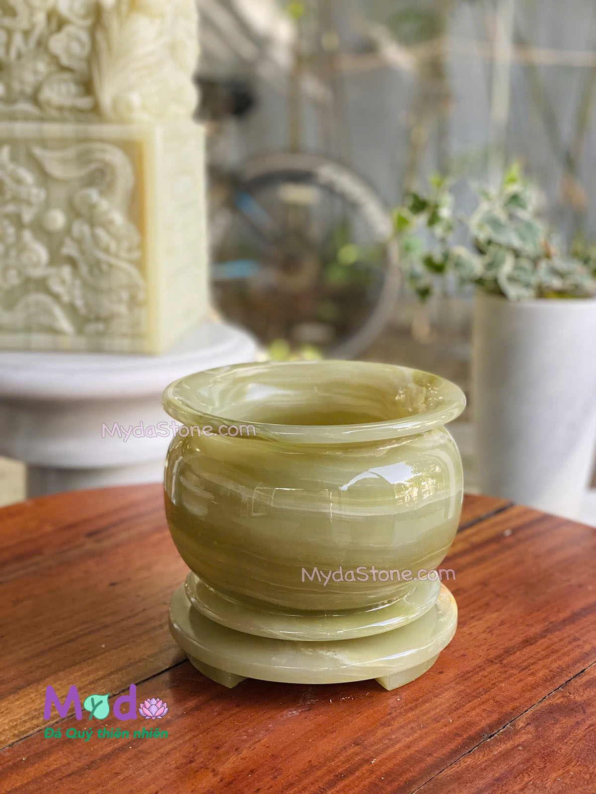 Lư Hương đá Ngọc Xanh Pakistan