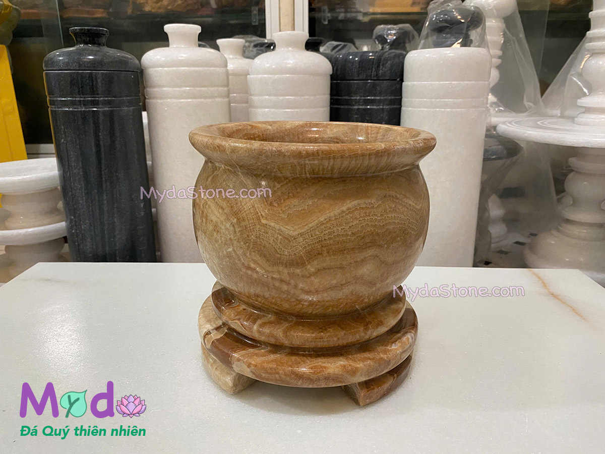 Lư Hương đá Vân Gỗ Tự Nhiên
