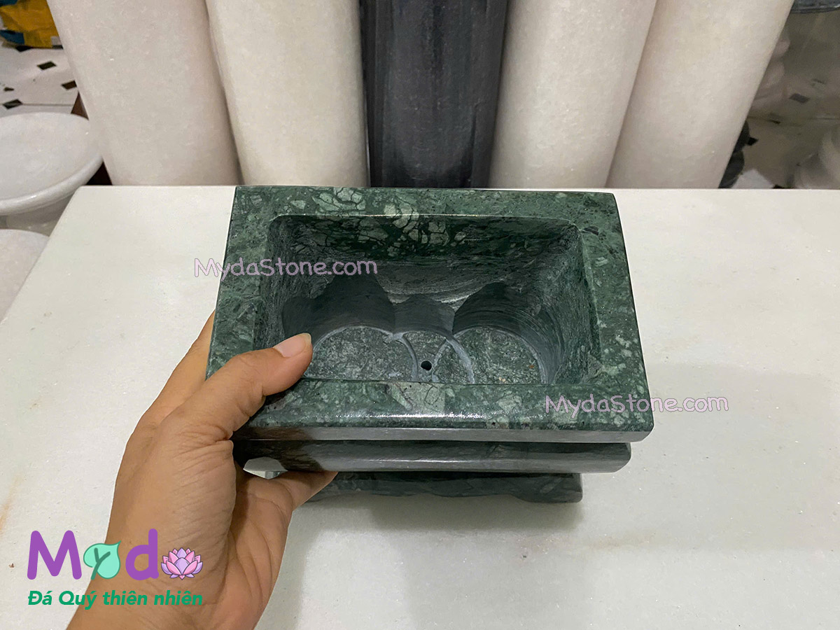 Lư Hương đá loại Vuông đá Xanh Ấn Độ