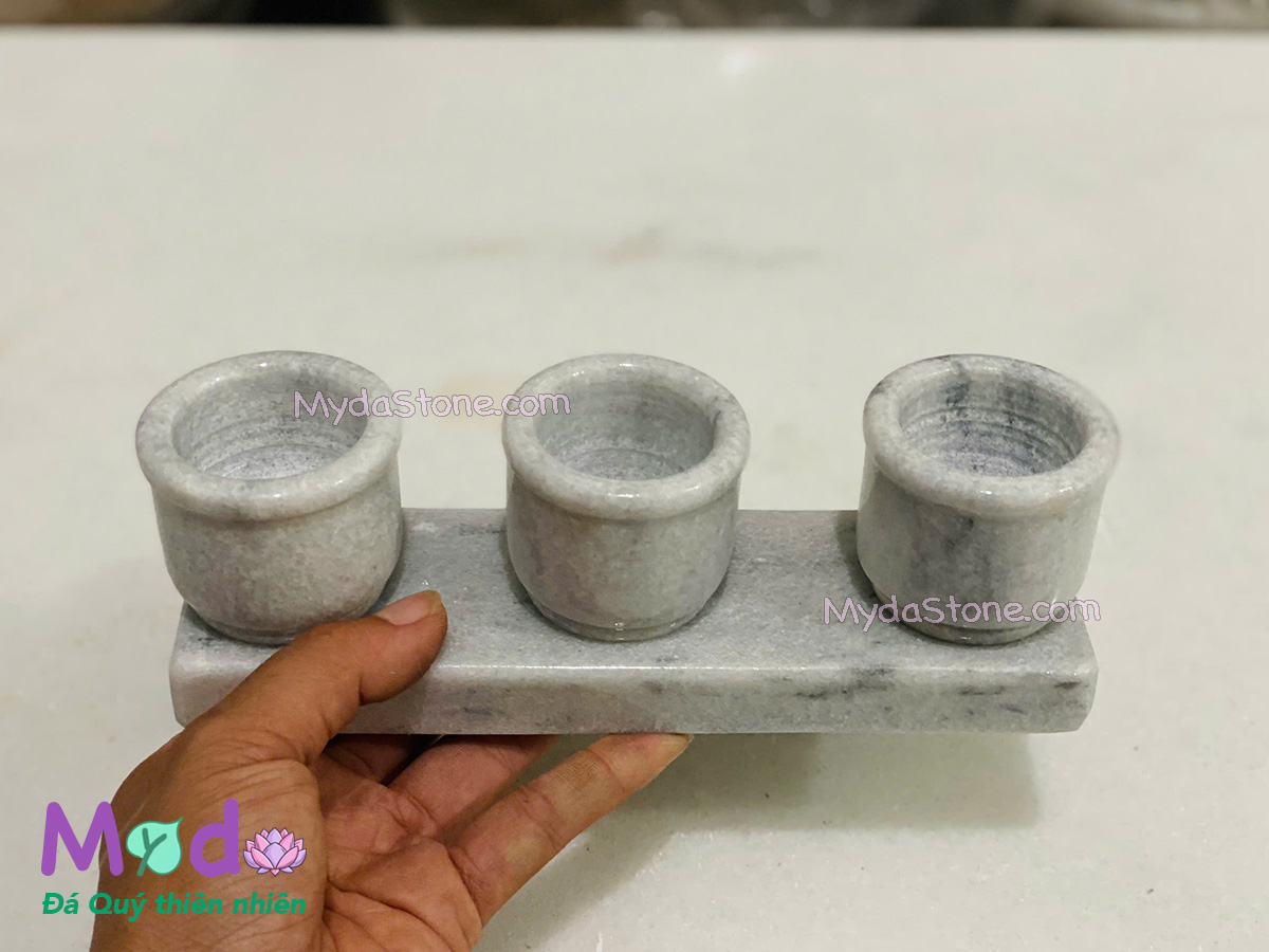 Bộ 3 Ly Nước đá Cẩm Thạch Xám