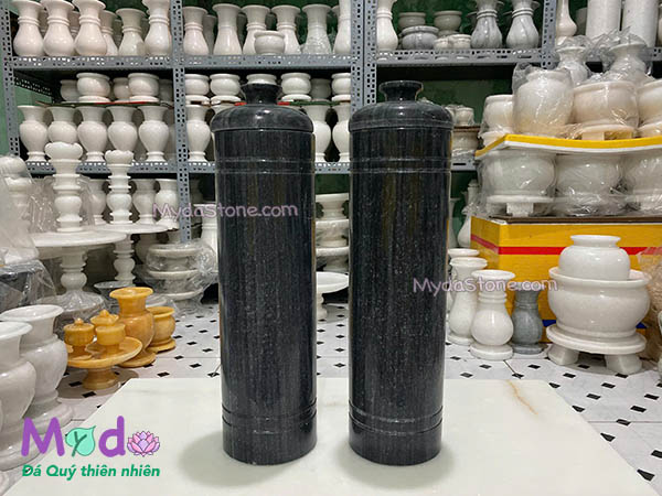 Ống đựng Nhang Hương đá Cẩm Thạch Đen