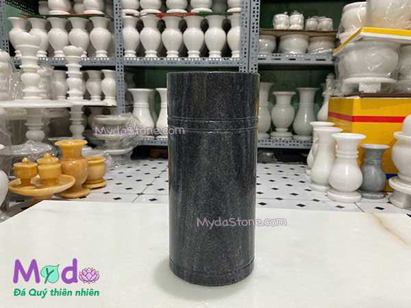 Ống đựng Nhang Hương đá Cẩm Thạch Đen