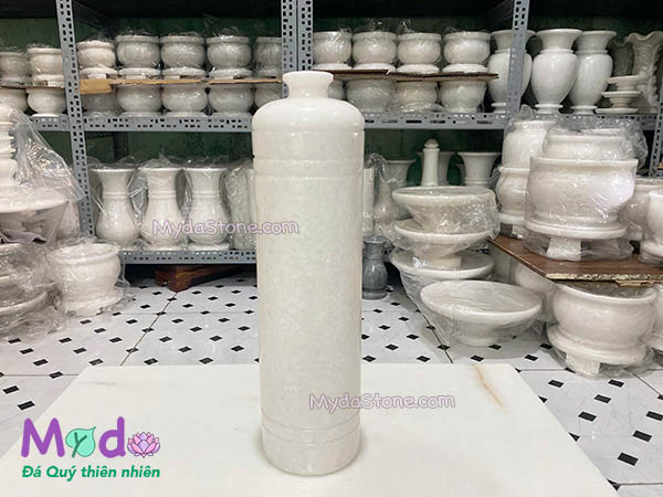 Ống đựng Nhang Hương đá Cẩm Thạch Trắng