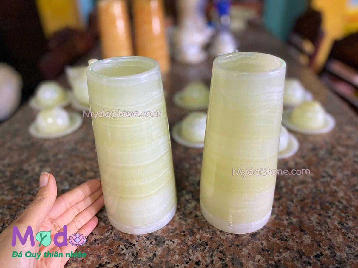Ống đựng Nhang Hương đá Ngọc Xanh Pakistan