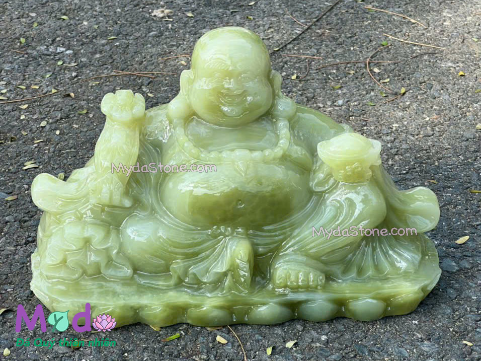 Tượng Phật Di Lặc ngồi đá Ngọc Xanh Pakistan