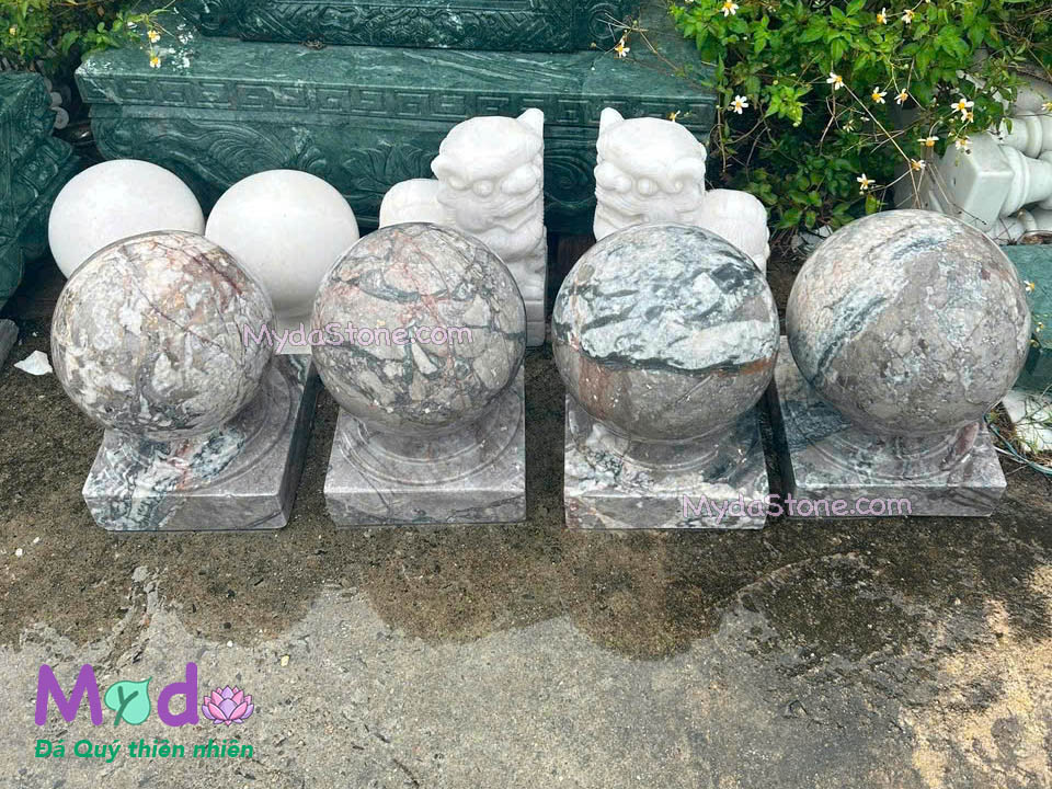 Quả Cầu Đá để trụ cổng đá Cẩm Thạch tự nhiên