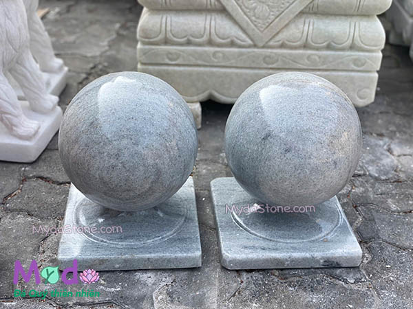 Quả Cầu Đá để trụ cổng đá Cẩm Thạch Xám