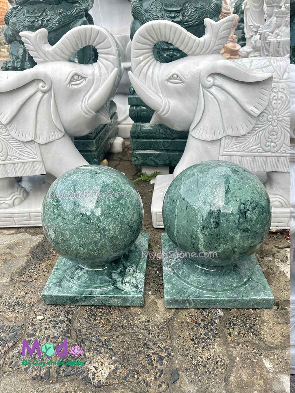 Quả Cầu để Trụ Cổng đá Xanh Ấn Độ
