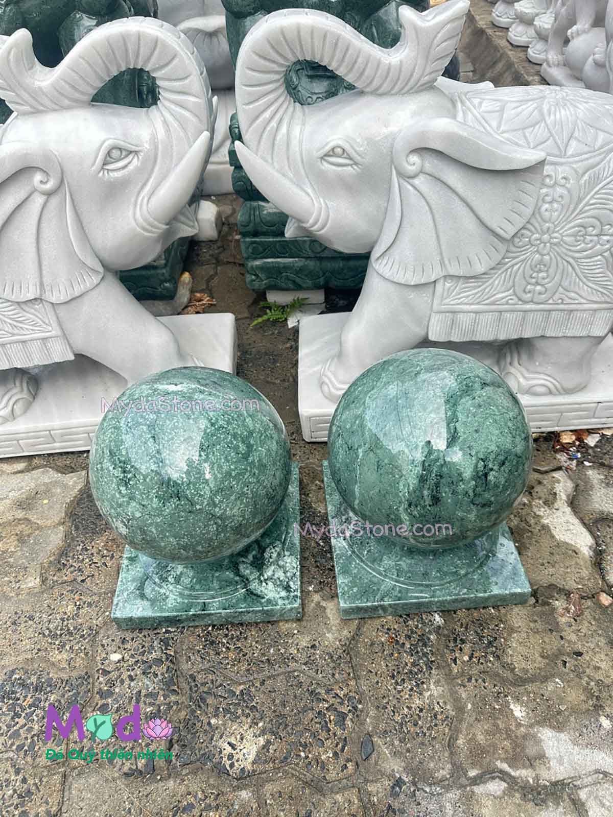 Quả Cầu để Trụ Cổng đá Xanh Ấn Độ