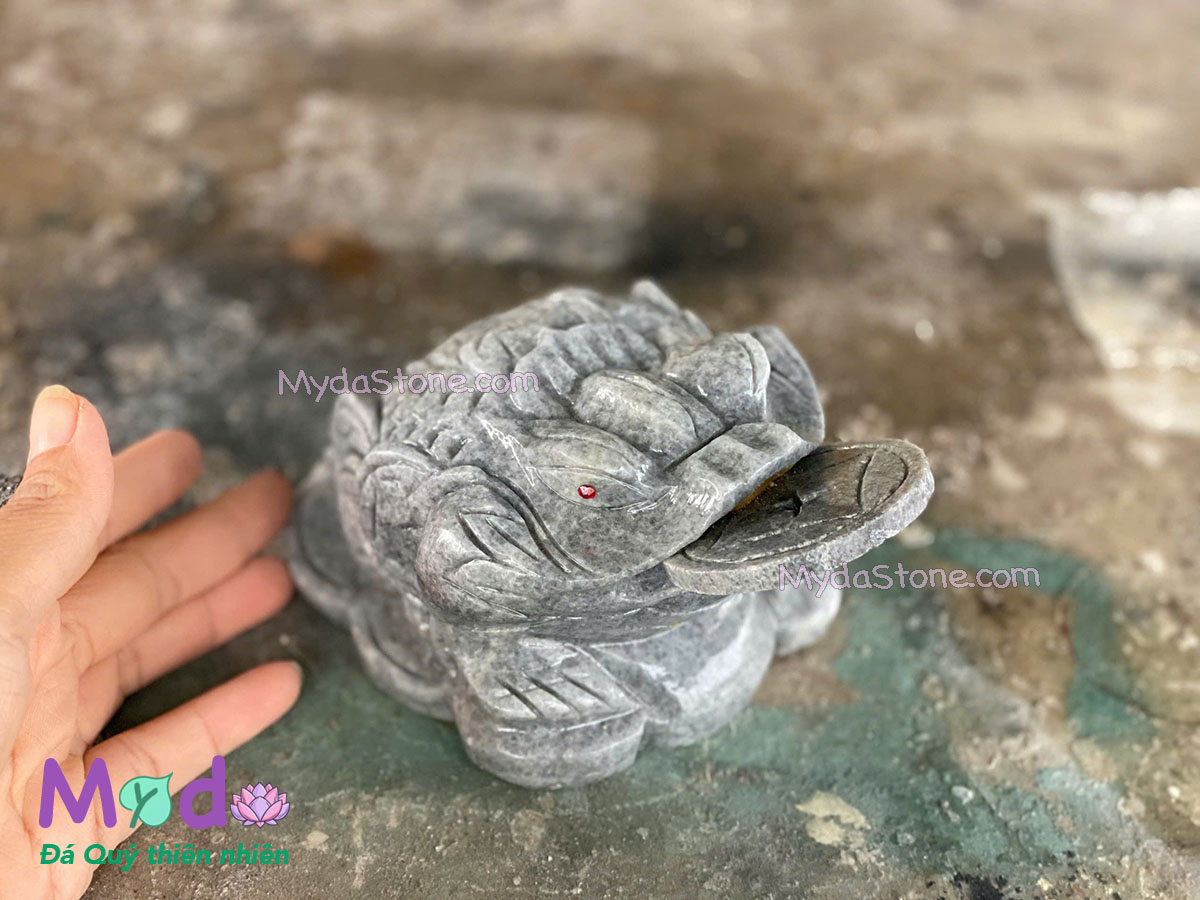 Cóc Thiềm Thừ đá Cẩm Thạch Xám