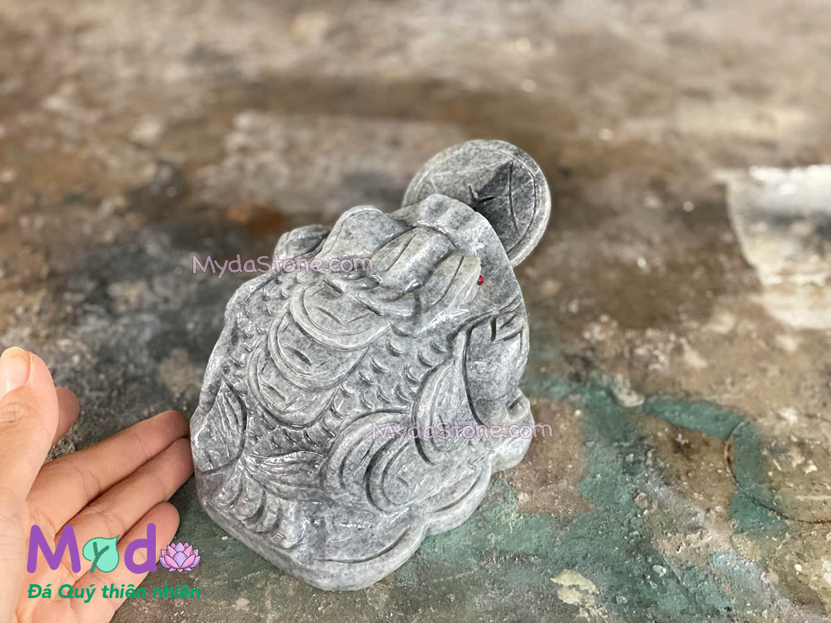 Cóc Thiềm Thừ đá Cẩm Thạch Xám